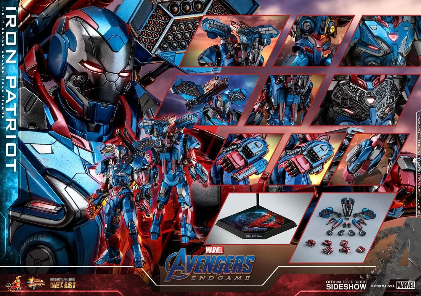 Cheap ???? Hot Toys Iron Patriot Diecast Action Figure 32 Cm Avengers: Endgame Movie Masterpiece Series 1/6 - MAY 2021 ???? 4 Cheap ???? Hot Toys Iron Patriot Diecast Action Figure 32 Cm Avengers: Endgame Movie Masterpiece Series 1/6 - MAY 2021 ???? - Image 2