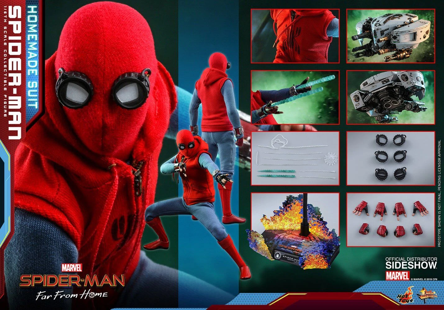 Hot Sale ???? Hot Toys Spider-Man: Far From Home Movie Masterpiece Action Figure 1/6 Spider-Man (Homemade Suit) 29 Cm ???? 4 Hot Sale ???? Hot Toys Spider-Man: Far From Home Movie Masterpiece Action Figure 1/6 Spider-Man (Homemade Suit) 29 Cm ???? - Image 2